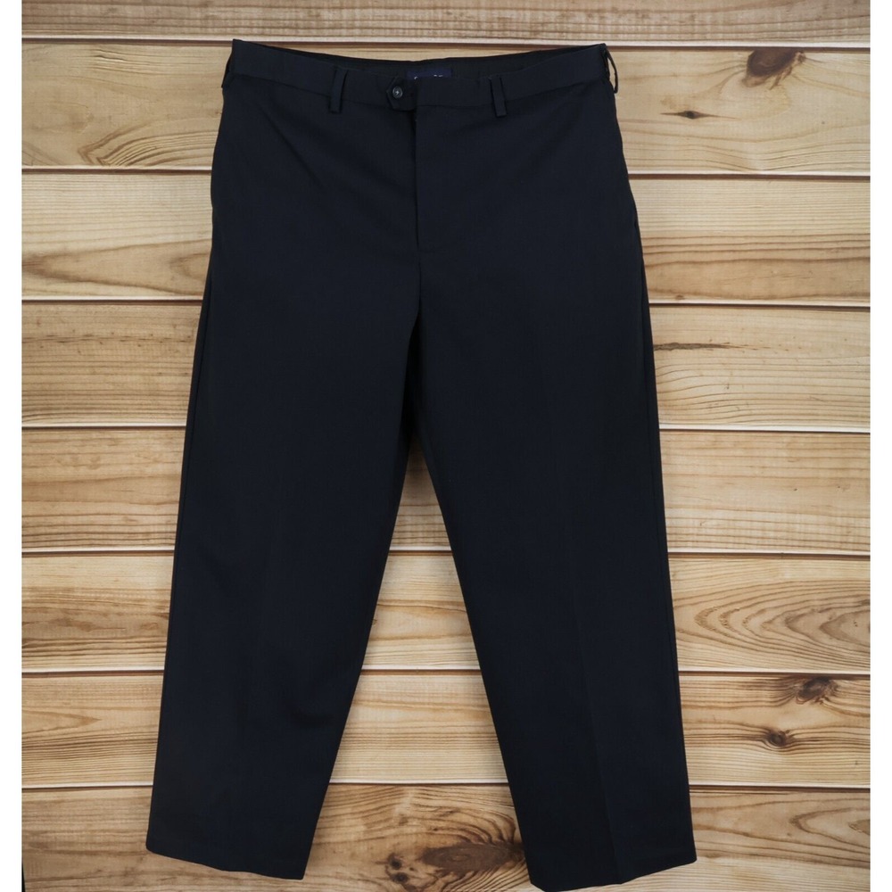 St. John's‎ Bay Dress Pants Mens Sz 38x32 Black 100% Cotton Pockets Straight Leg